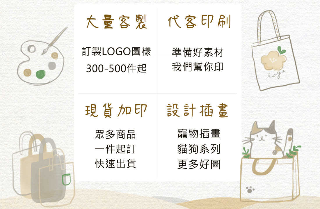 印T恤，客製帆布包