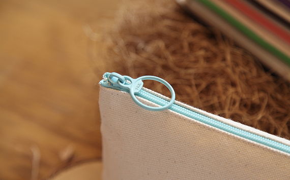 中帆布有底筆袋 多色拉鍊