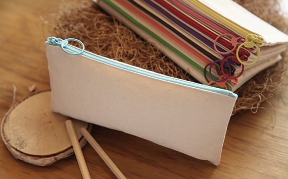 中帆布筆袋 多色拉鍊