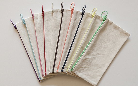 中帆布筆袋 多色拉鍊