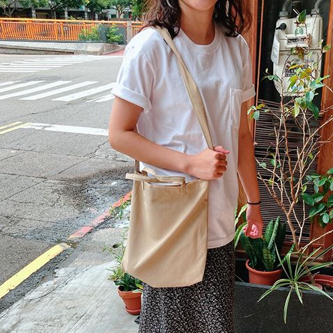 肩背帆布直式袋